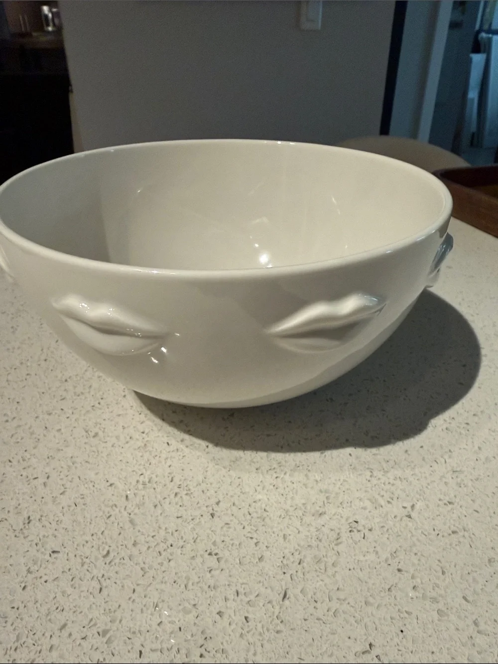 Jonathan Adler White Ceramic Lip Bowl